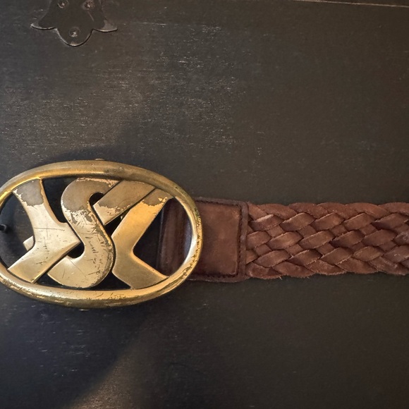 🎈YSL vintage unisex braid belt real leather UNIQUE - Picture 1 of 3